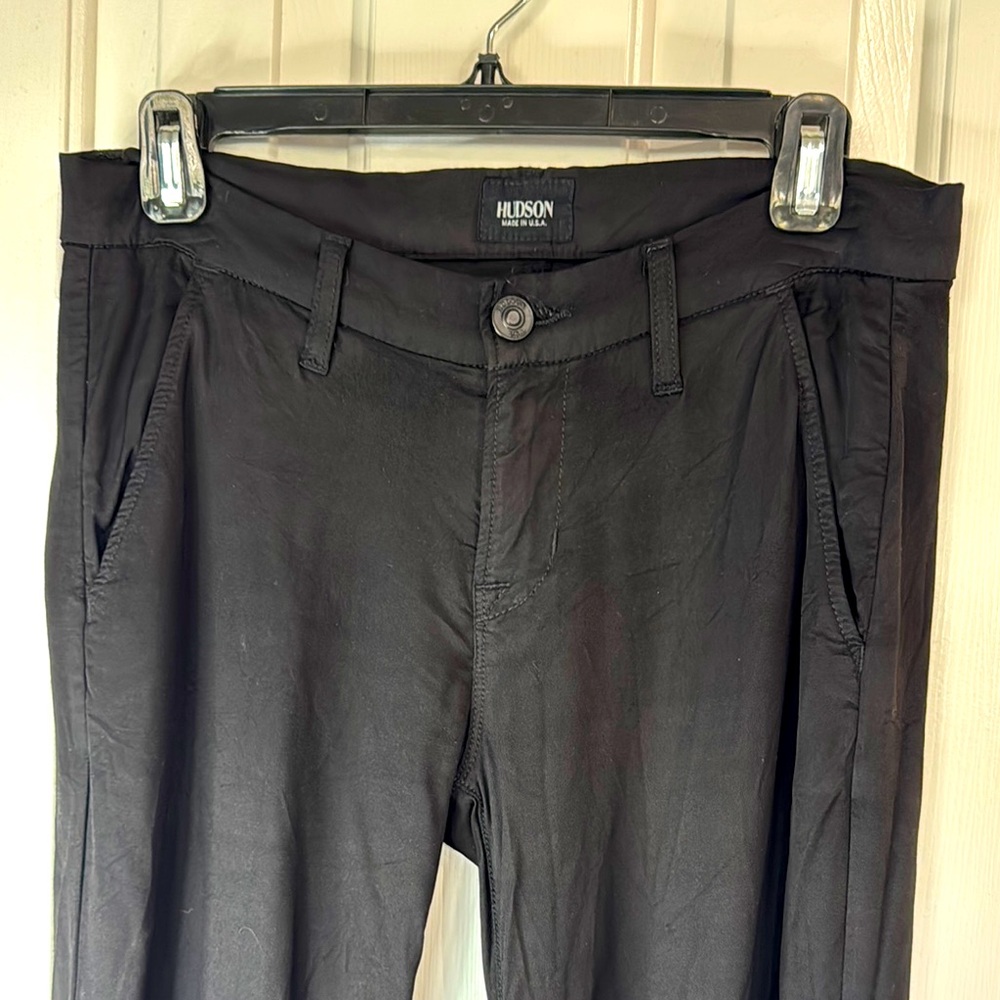 Hudson women’s Black Pants Sz 25 . Jogger style viscose, elastane blend